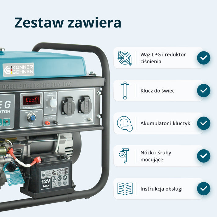 Generator LPG/Benzyna „Könner & Söhnen” KS 5000E G