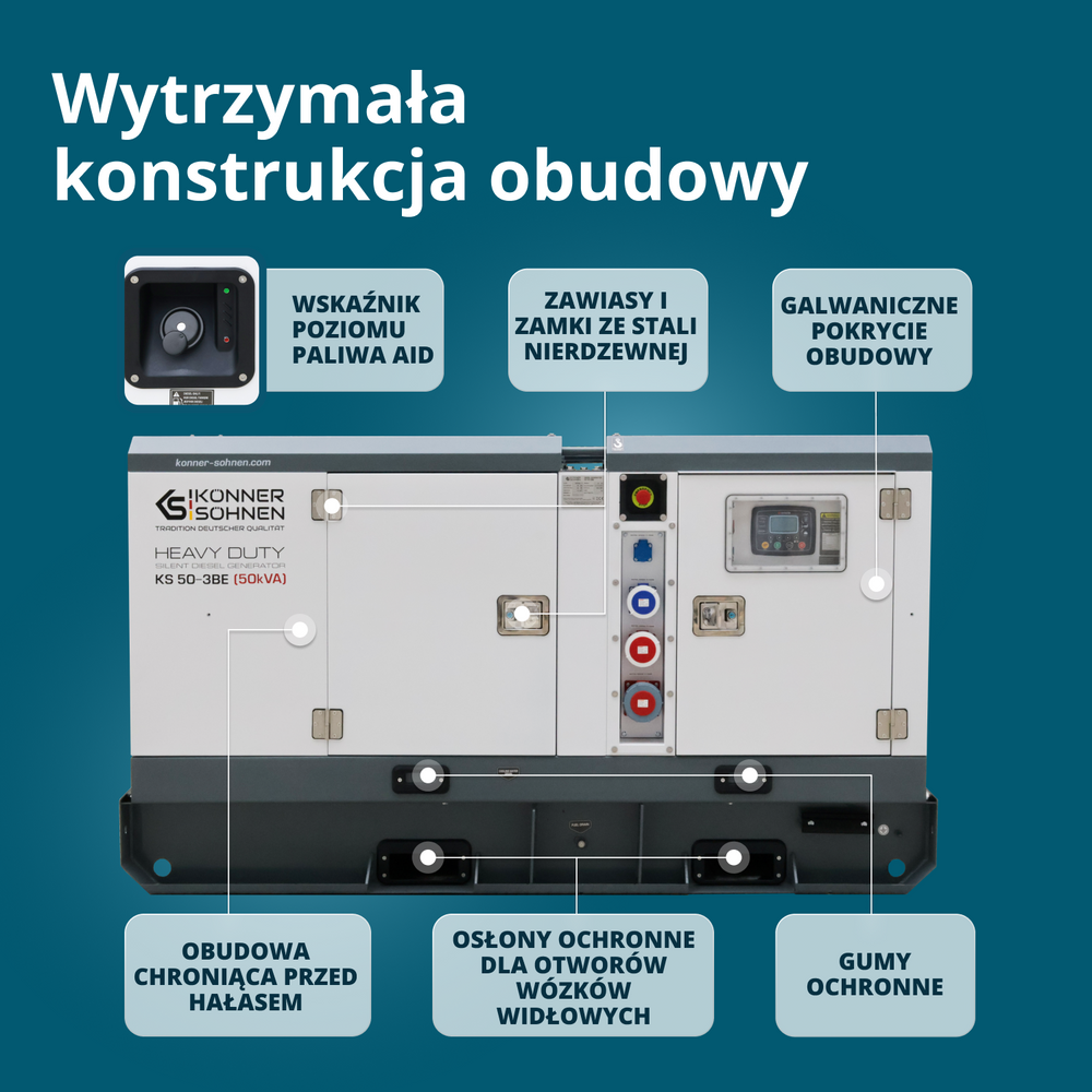 Trójfazowy agregat prądotwórczy Diesla KS 50-3BE 