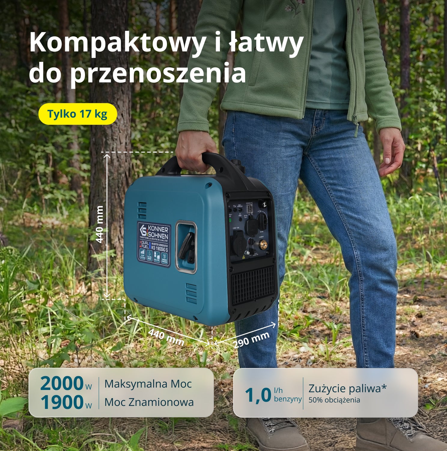 Generator Inwerterowy (gaz/benzyna) KS 1900iG S 