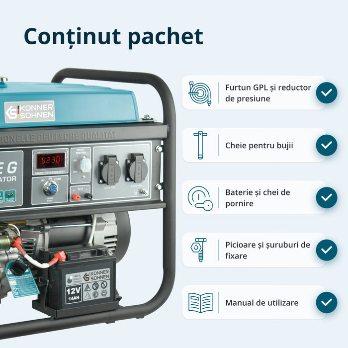 Generator LPG/Benzină „Könner & Söhnen” KS 5000E G