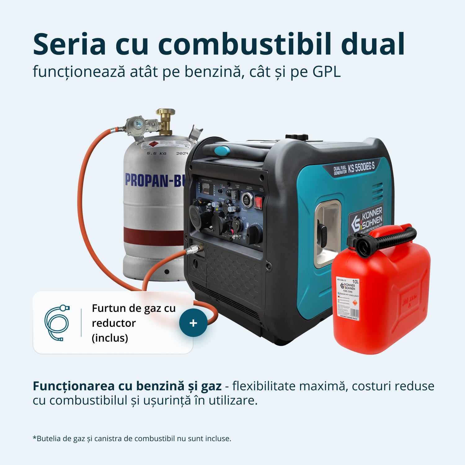 Generator cu inverter pe GPL/benzină KS 5500iEG S