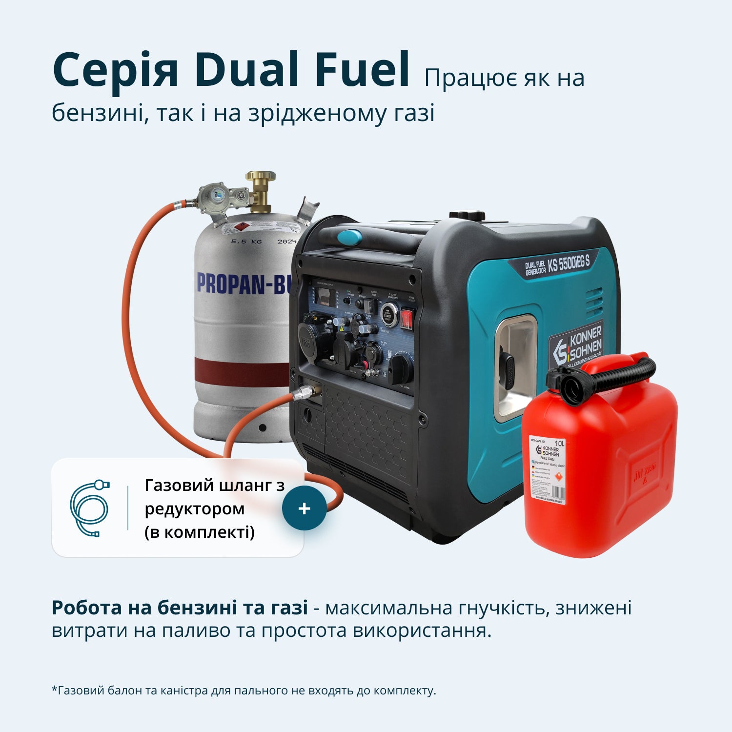 Інверторний генератор LPG/бензин KS 5500iEG S