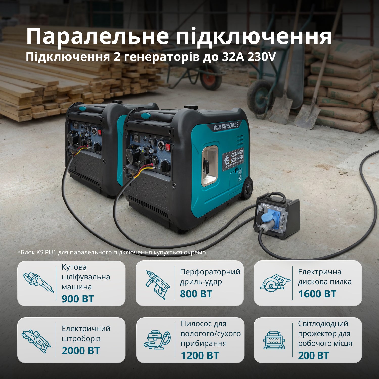 Інверторний генератор LPG/бензин KS 5500iEG S
